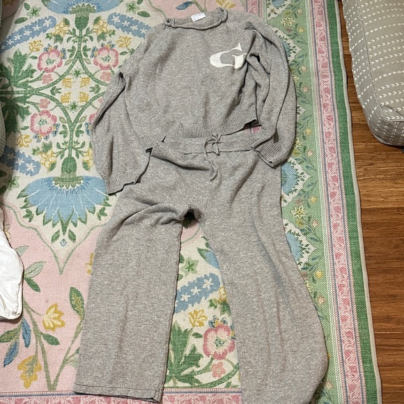 These Three Pants - Neutral Gray Knit Lounge Set Grove the brand Logo SET